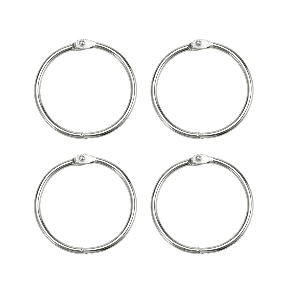 20Pcs Premium Steel Loose Leaf Rings Nickel Plated Metal Book Rings Keychain Scrapbook Clip for Invoices Organization
