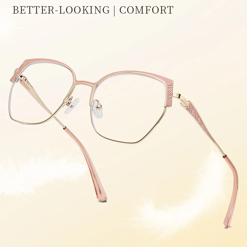 Fashion Brand Design Eyebrows Alloy Frame Photochromic Amblyopia Anti Blue Ray Women Sunglasses Hyperopia Prescription Glasses - Image 4