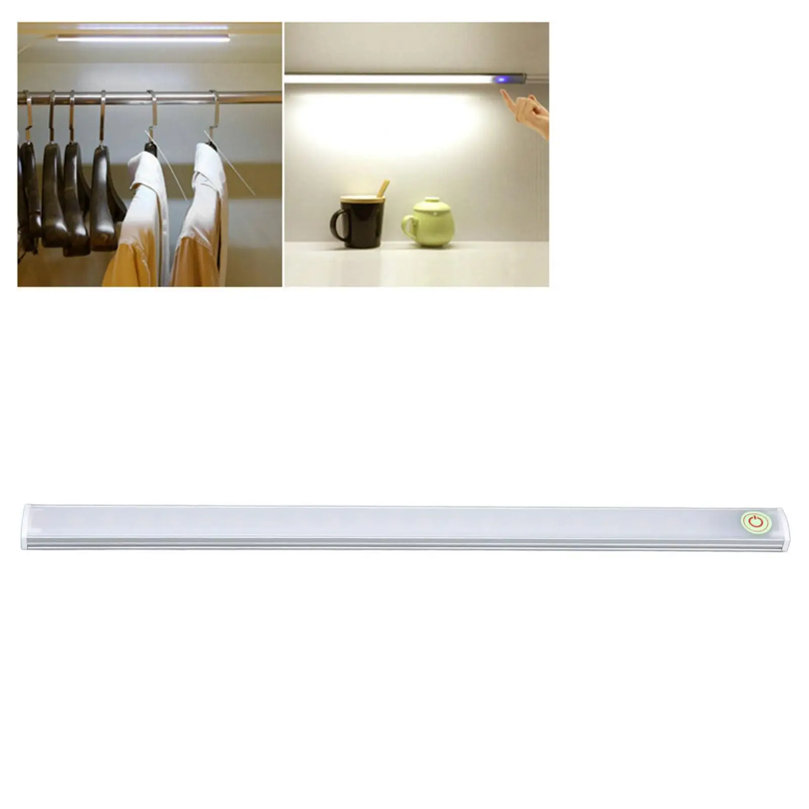 Luz LED para debajo del gabinete, fuente de alimentación USB, atenuación continua, fuente de luz suave para dormitorios y cochecitos