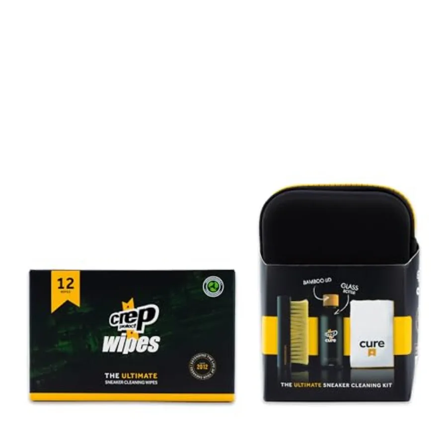 

Crep Protect Biodegradable Sneaker Cleaning Wipes and Cure Premium Sneaker Cleaning Travel Kit