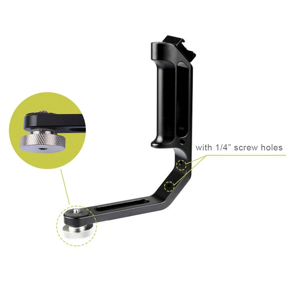 Universal L Bracket with Cold Shoe Mount for Single Handle Gimbal DJI Ronin S/SC/RS2/RS3/RS3PRO ZHIYUN Crane 2/2S