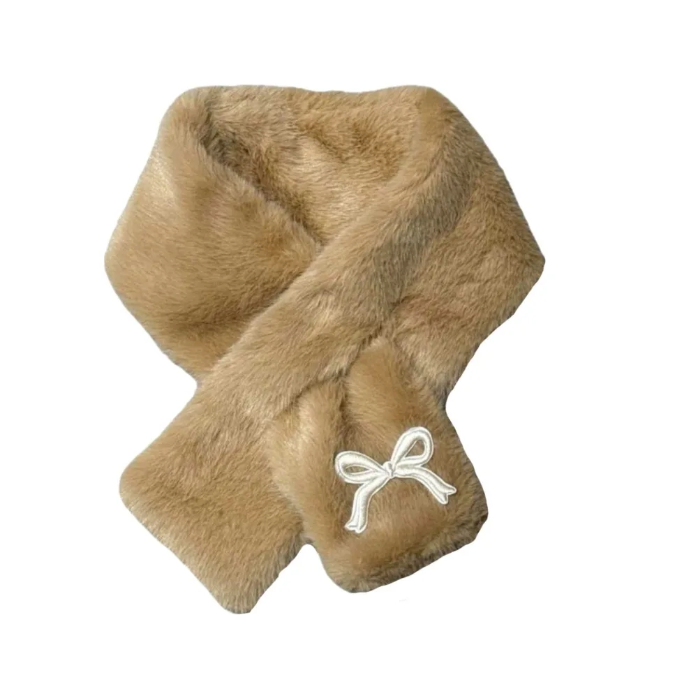 

Simple Solid Color Bowknot Scarf Korean Style Casual Scarf Windproof Warm Children's Cross Scarves Children