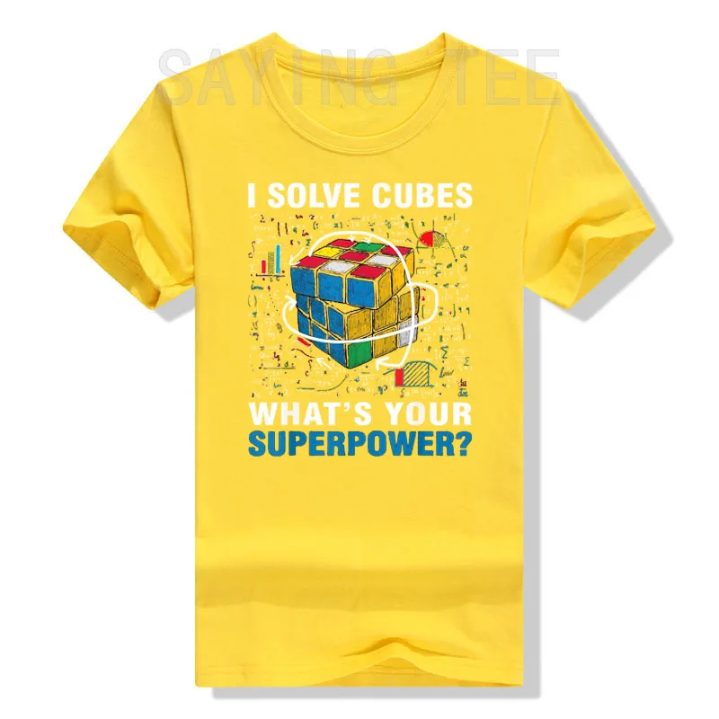 I Solve Cubes Superpower Funny Speed Cubing T-Shirt Math Lovers Students Nerds Graphic Tee Tops Schoolwear Clothes Novelty Gifts