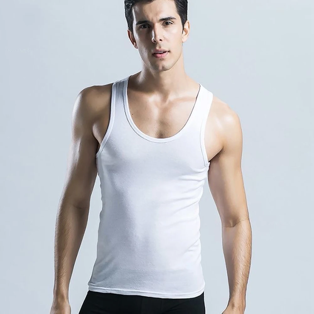 Summer New Tops Men Clothing Tank Tops Black White Gray Singlets Sleeveless Fitness Male Vest Casual Bodybuilding Vest B01403