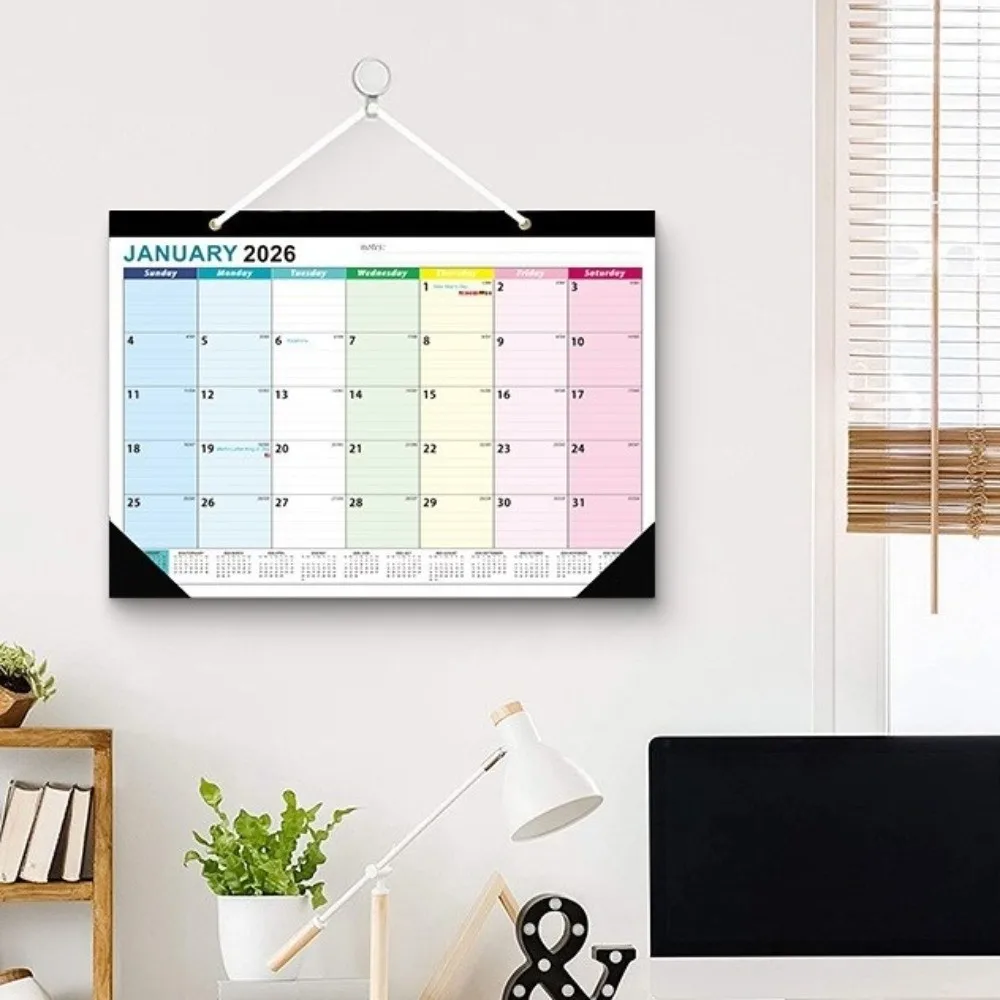 

Wall Decor Creative Wall Calendar Monthly Layout Spacious 18-Month Calendar Bright Premium Paper Hanging Calendar School