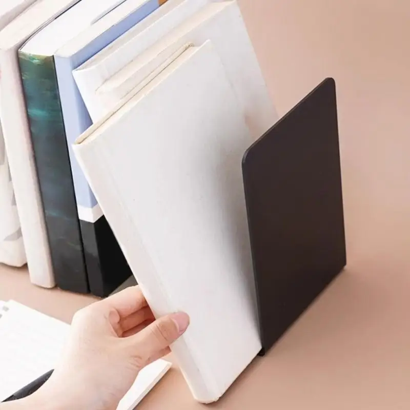 Simple Bookends L-Shaped Bookends Book Stoppers Desk Bookshelf Book Holders Shelf Book End For Library Bedroom