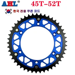AHL Motorcycle 45T - 52T Rear Sprocket For YAMAHA WR125 YZ125 TTR230 WR250 YZ250 WR450 YZ450 WR400 YZ400 WR426 YZ426 YZ450F 250