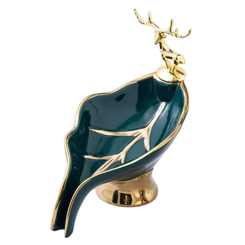 

FYBL-Light Luxury Style Drain Soap Rack Portable Leaf Soap Holder Bathroom Household Creative Soap Dish Tray New