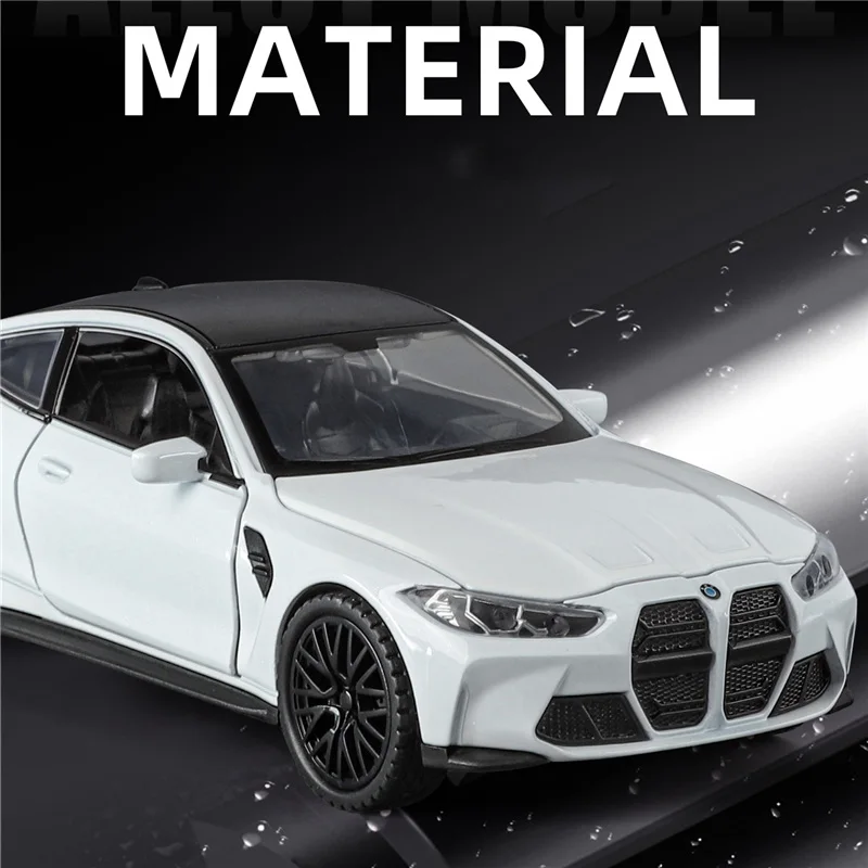 1:32 M4 G82 쿠페 합금 스포츠카 모델 다이캐스트 금속 자동차 모형 시뮬레이션 사운드 및 라이트 컬렉션 어린이 장난감 선물