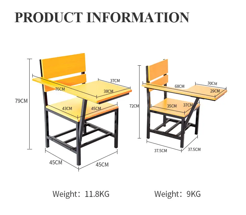 Training class desks, desks and chairs, writing mats for students