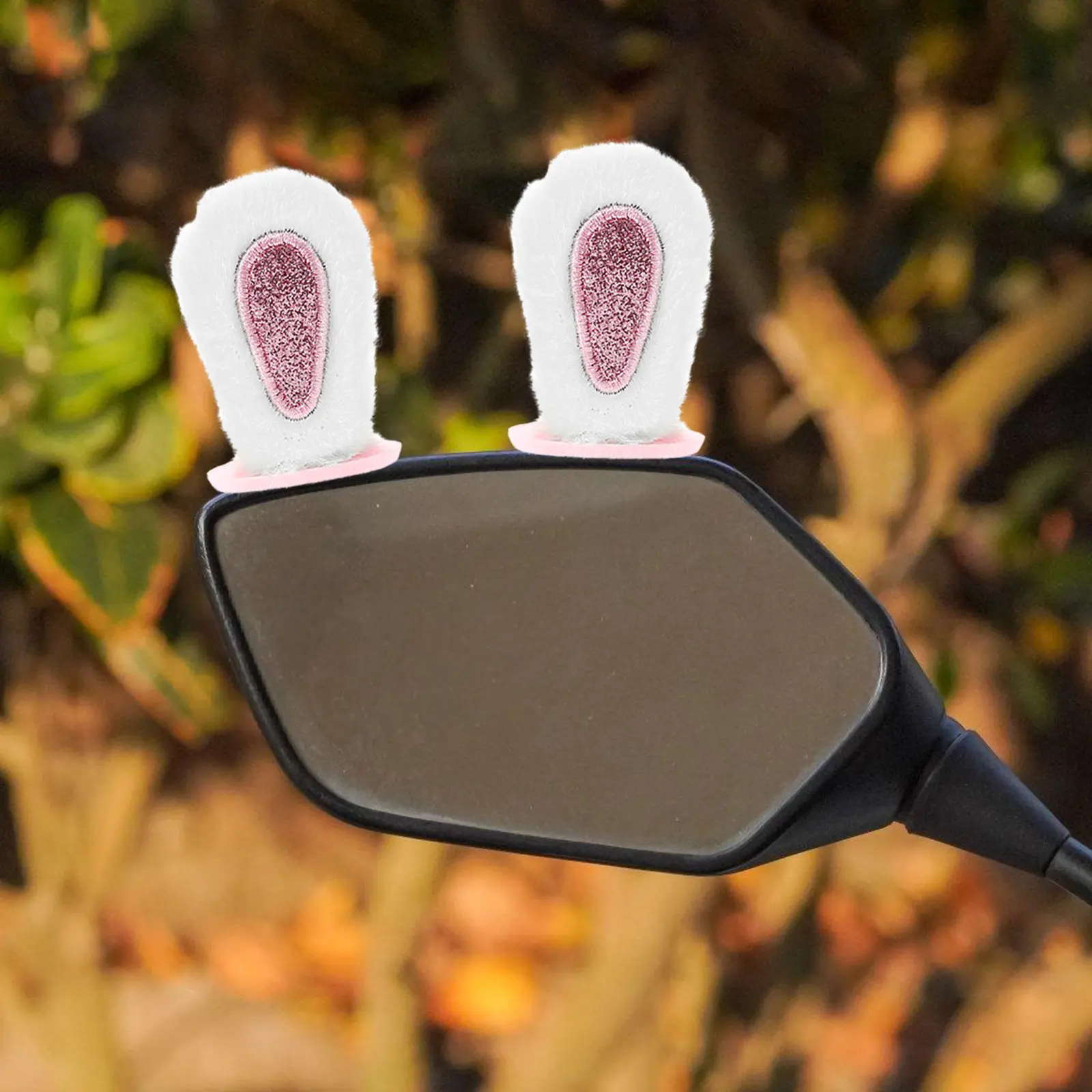 1Pair Car Rabbit Ear Rear View Mirror Decor Adorable Bunny Ears Accessory for Ev Suv Truck Universal Design Soft Comfortable