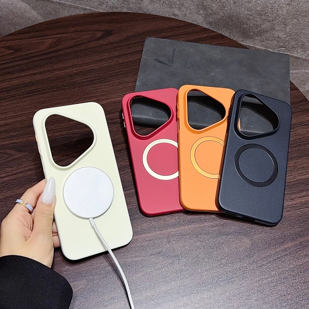 

Fashion Solid Color Matte Texture Magnetic Wireless Charging Shockproof Protective Phone Case for Huawei Pura 90 Pro Max