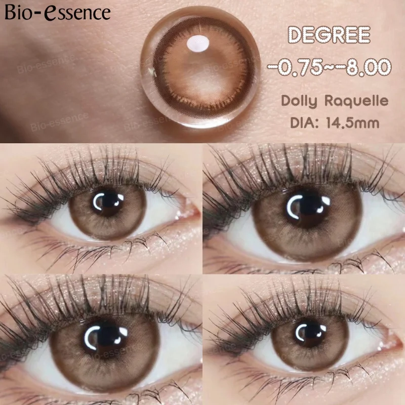 Bio-essence Colorcon lentes coreanas, lentillas de Color para ojos con prescripción para miopía, lentillas marrones para ojos, 1 par