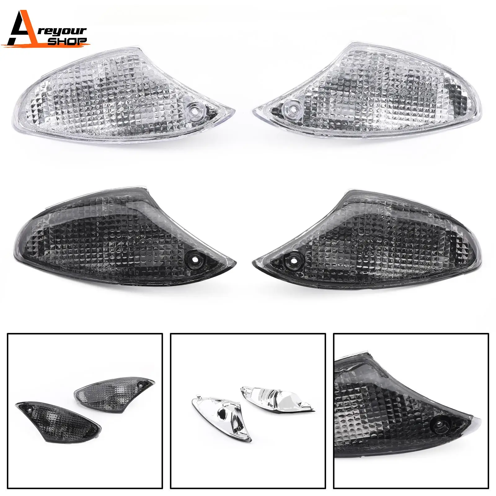 Areyourshop for BMW K1200S K1300S Front Turn Signals lens Motorcycle Lighting Accessories