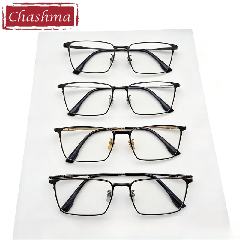 

Chashma 55 mm Pure Titanium Frame Glasses Medium Size Gafas Top Quality Men Eyeglass for Prescription Lenses for Gentlemen