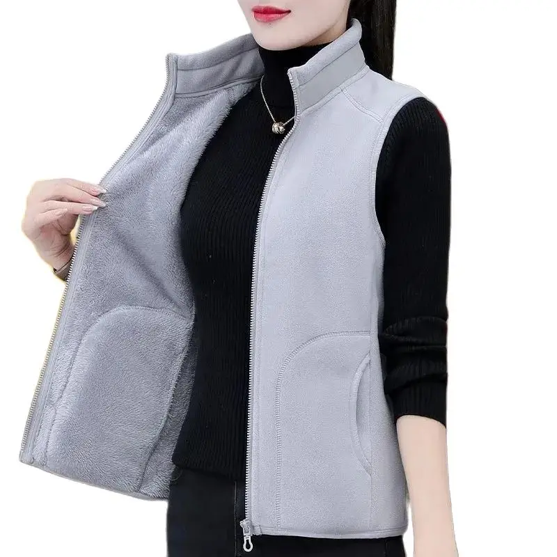 Autumn Winter Women's Double-Sided Vest Coat New Sleeveless Short Jacket Women Warm Basic Coat Female Waistcoat Tops Clothing