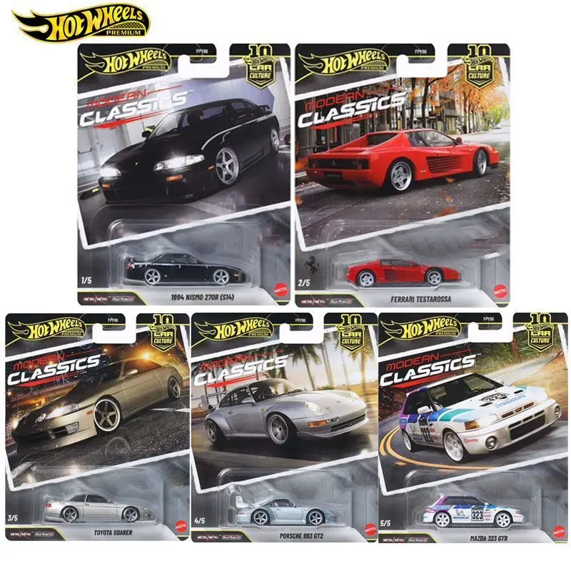 2026 In Stock Hot Wheels Premium Fpy86-S Car Model,Ferrari Testarossa Porsche 993 Gt2 Mazda,1:64 Diecast Collector'S Gift Toys