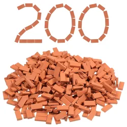 200 Pieces Mini Bricks for Landscaping Miniature Bricks Brick Wall Small Bricks for Garden Parts,1/35 Scale