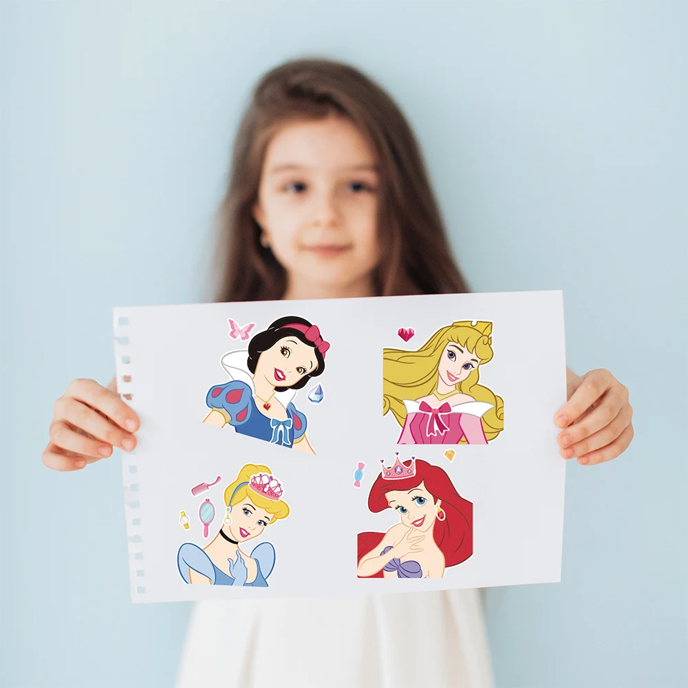 Disney-Make a Face Princess Puzzle Adesivos, Crie seu próprio jogo, Kids Assemble Jigsaw, Brinquedos Educativos para Crianças, Presente, 8 folhas, 16 folhas