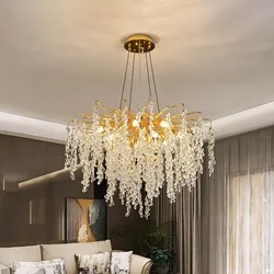 Modern Luxury Crystal Pendant Lamp Home Decoration Grape Bedroom Dining Living Room Ceiling Chandelier LED Lighting Fixtures