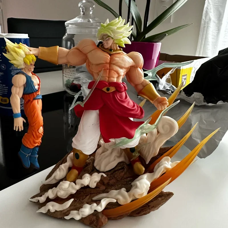 Broly VS Goku Figuras, Anime Dragon Ball Statue, Gk Son Goku, Figurinhas de PVC, Brinquedo de Coleção, Enfeites, Presentes, 18cm