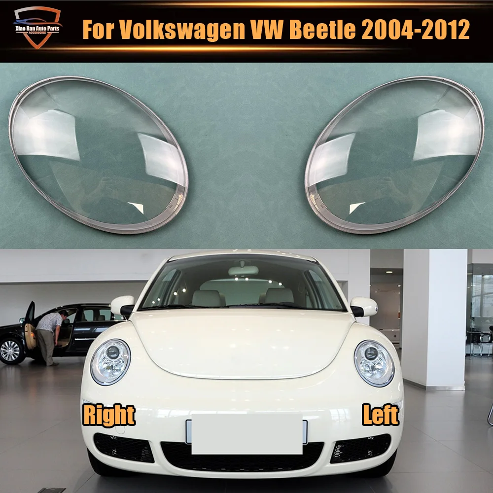 

For Volkswagen VW Beetle 2004 to 2012 (Gray border) Front Headlight Cover Headlamp Lamp Shell Mask Lampshade Lens Plexiglass