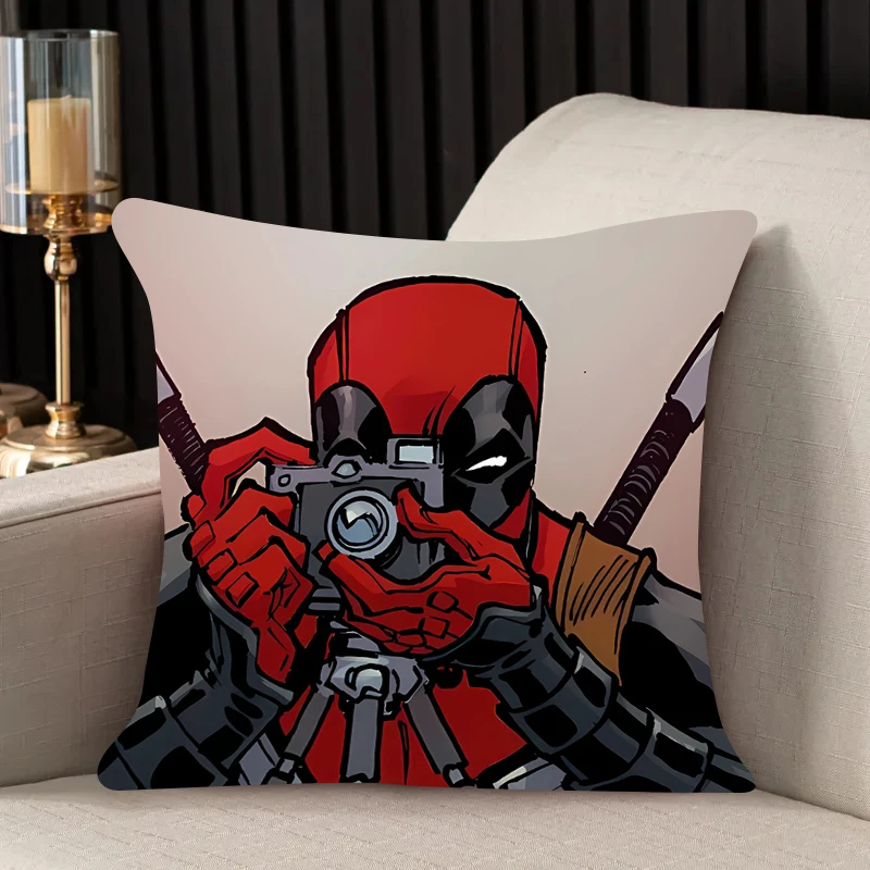 home decor Pillow Cover Deadpool iving room bedroomo office car 45x45 Dakimakura Throw Pillows Square Pillowcase boy style gift