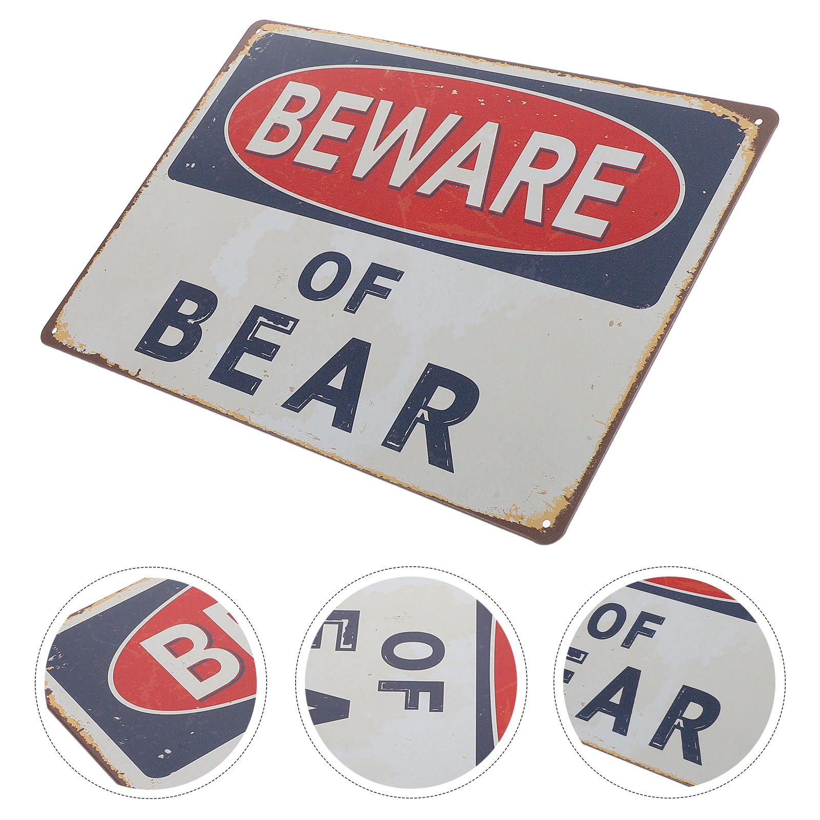 

Retro Iron Bear Warning Vintage Animal Caution Outdoor Safety For Garden Yard Backyard Decorative Metal Sign Beware Of