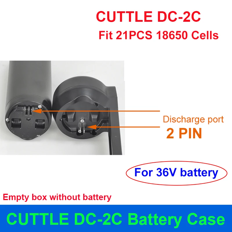 CUTTLE DC-2C Battery Case DC-2170-2C Water Bottle Style Empty Box Fit 21pcs cell 10S 15A 36V BMS DC-2170 2C for DIY Battery Pack