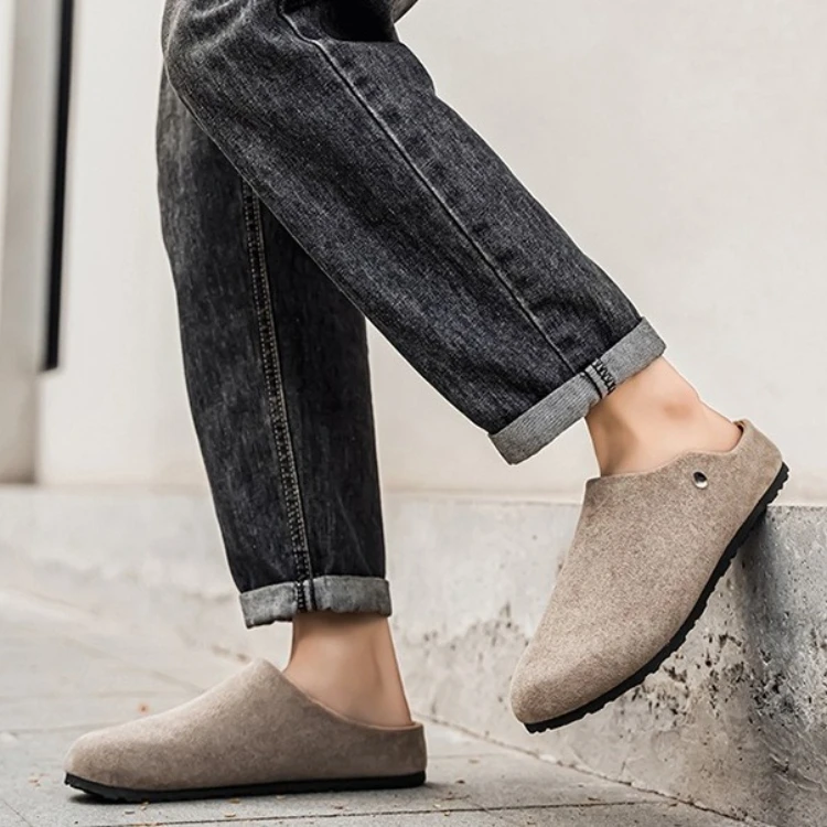 Neue Vielseitige Übergrößen-Herrenschuhe für Outdoor-Aktivitäten, Abriebfest, Bequeme Slip-On Schuhe, Halbzehen-Pantoffeln – Detail 11