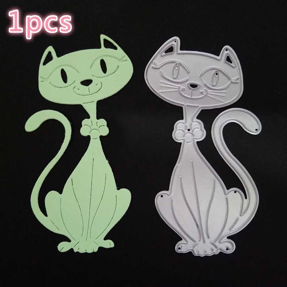 Lovely Cat Metal Cutting Dies Scrapbooking Album Paper Cards Decorative Crafts Embossing Die Cuts