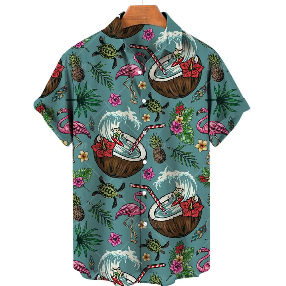 

Hawaiian Shirts for Men Short Sleeve Button Down Tropical Beach Shirt Summer Casual Vacation Shirts