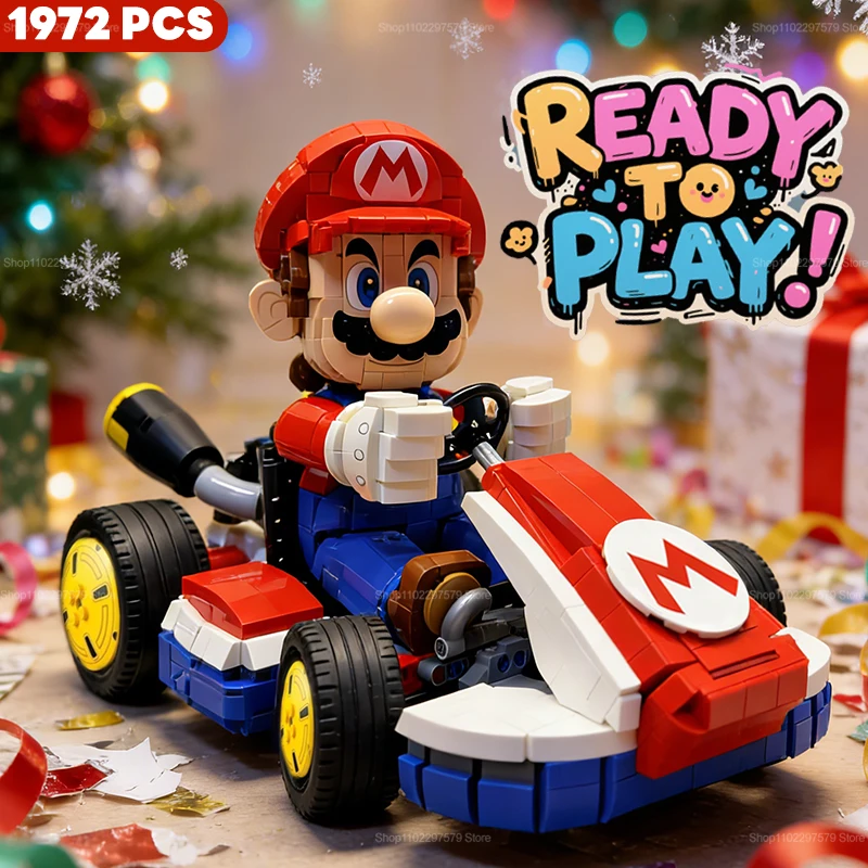 1972 PCS Kart Building Blocks Set Racing Car Model DIY Bricks Educational Set for Kid and Adult Birthday Christmas Gift Decorate