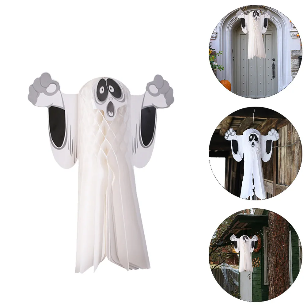 

2Pcs Halloween Ghost Honeycomb Hanging Decorations Paper Pendant Halloween Party Ornament Festival Decoration Hanging Ghost