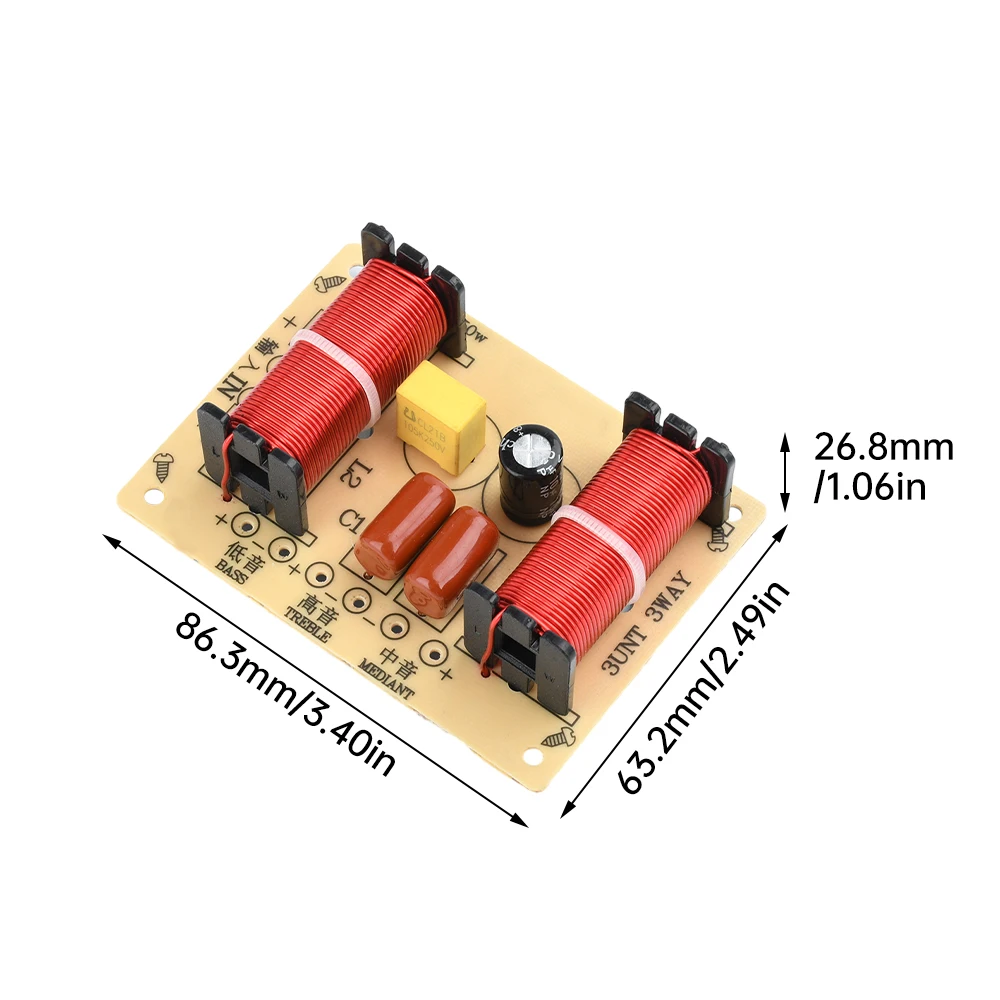 150W 3 Way HiFi ลําโพงความถี่ Audio Crossover Filter Treble Alto Bass ความถี่สําหรับมืออาชีพหรือบ้าน