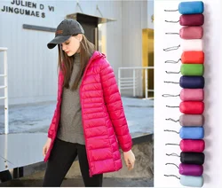 2023 Nuovo Autunno Inverno Donna Moda Puffer Giubbotti Piumino d'anatra leggero Caldo cappotto con cappuccio portatile Giacca a vento femminile Parka