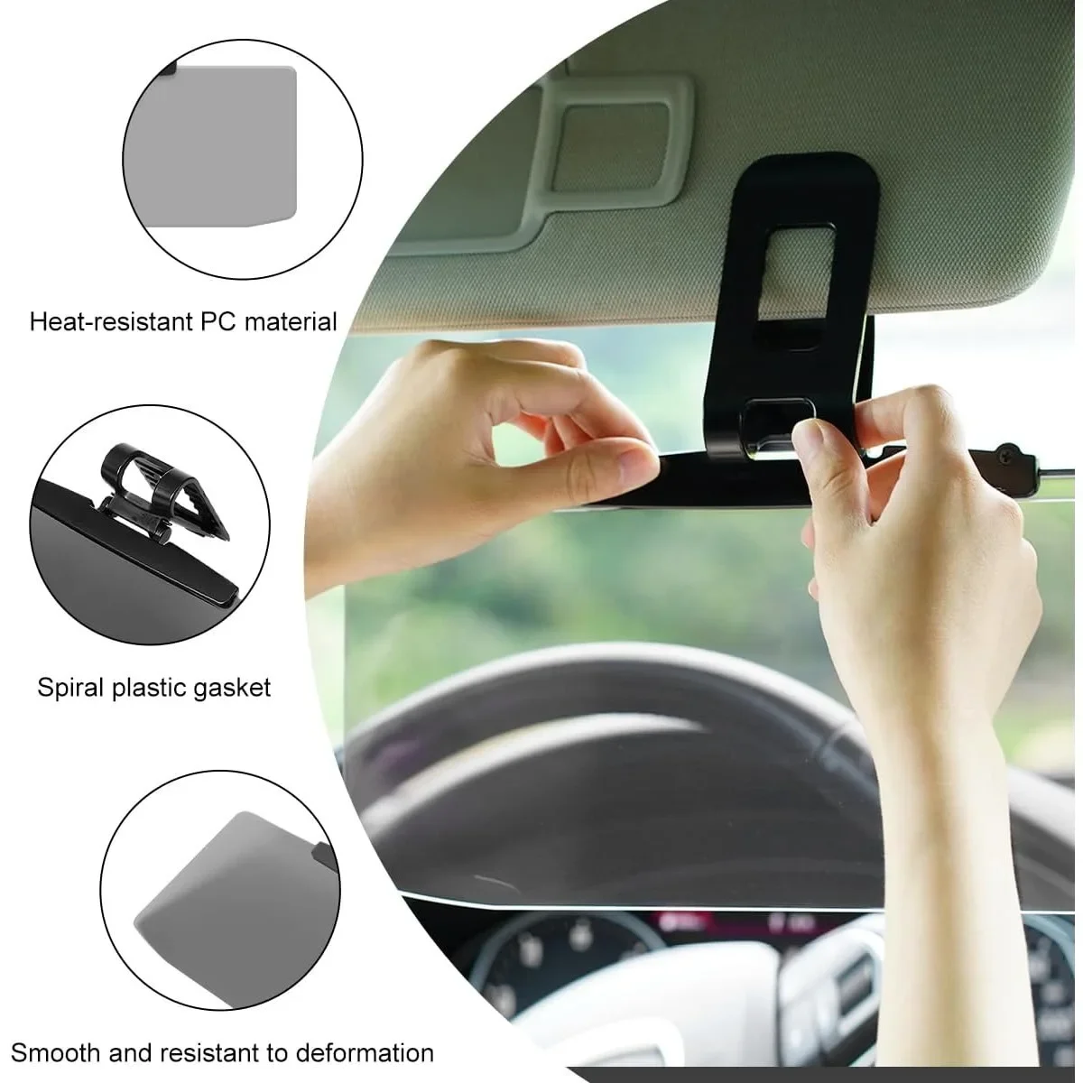 1PCS Car Visor Extender Windshield Sun Blocker Anti-Glare Weatherproof Sunvisor Extension Car Adjustable Rotation Sun Blocker