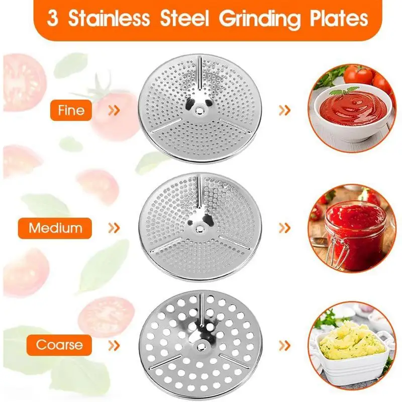 

Stainless Steel Masher Food Grade Manual Potato Ricer Press With 3 Replaceable Grinding Discs Shredder For Garlic Fruit Puree