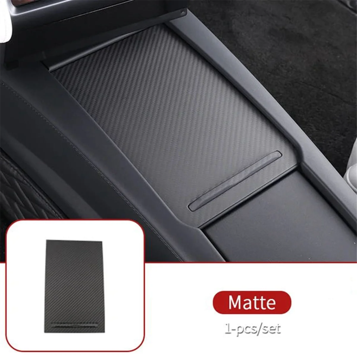 Carbon Fiber Car Center Console Storage Box Panel Cover Trim for Tesla Model S X Interior Accessories Matte