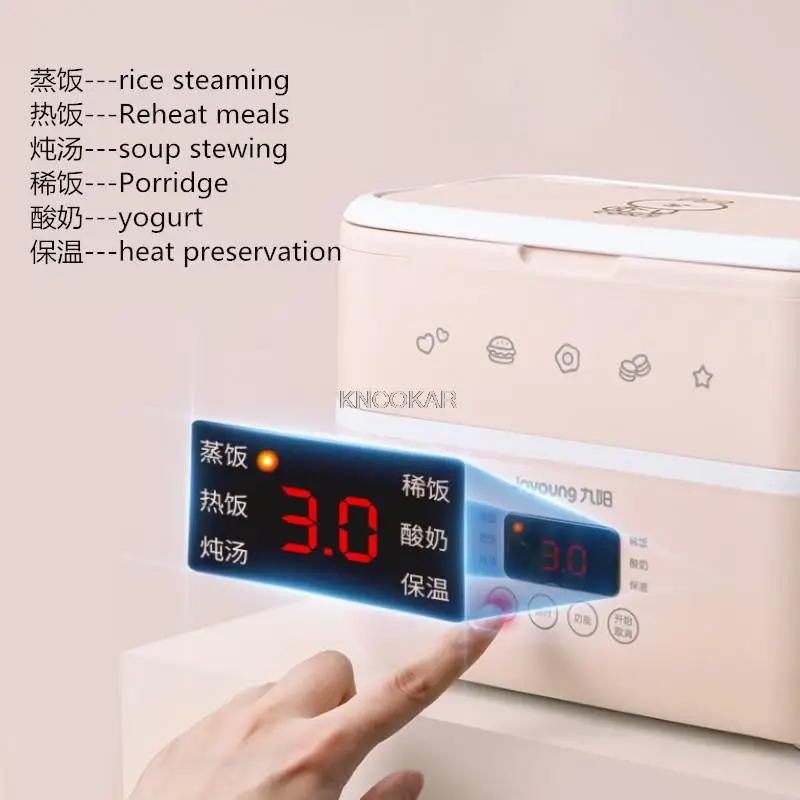 220V 2 Layers Portable Electric Heating Rice Cooker Household Mini 1.5L Electric Multi Cooker Rice Cooker For Travel Office