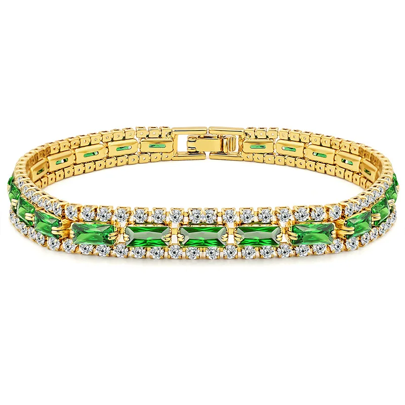 

Fashion Jewelry Copper Bracelet Three Row Tennis Chain Bracelets For Women Inlaid Zircon Exquisite Fine Jewelry