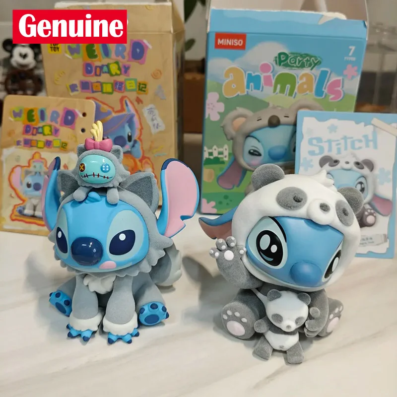 Miniso Disney Blind Box Lilo Stitch Animal Party Serie Mini Statue Puppe Trendiges dekoratives Spielzeug für Mädchen Mystery Geschenk
