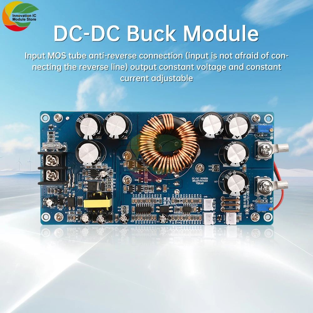 

DC-DC 20A 800W Adjustable Step-down Power Module 20V-70V to 2.5V-58V Non Isolated Step-down Power Board