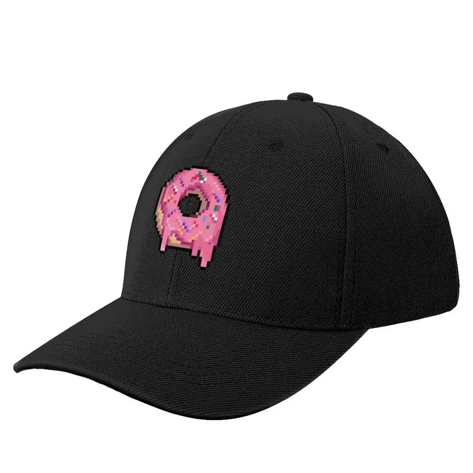 Drippy Pink Frosted Sprinkled Pixel Donut Baseball Cap Golf Hat Man Visor Snapback Cap Women's Hats For The Sun Men's