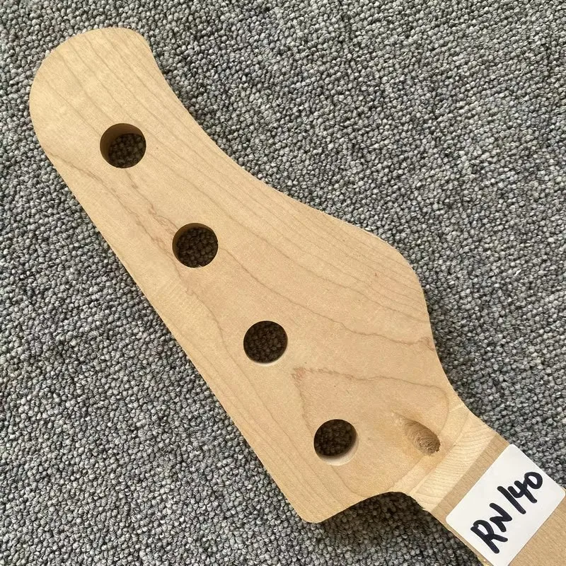 RN140 Unfinished Version 4 String Bass Neck in Solid Maple Natural Color without Frets for Personal DIY Use Custom Order