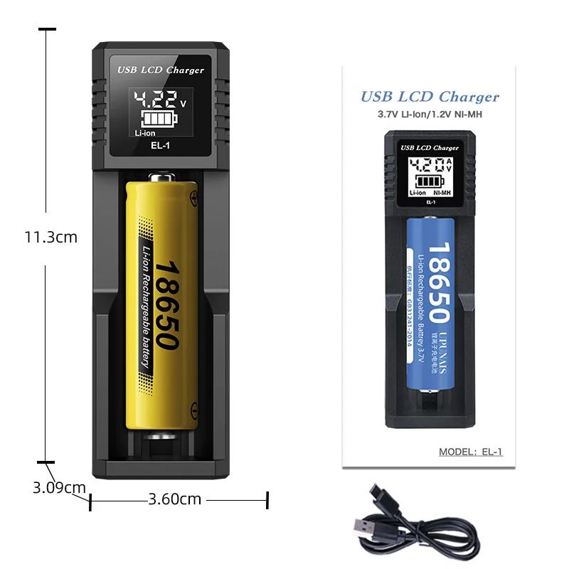 USB LCD Battery Smart Charger 1 / 2 Slots Dual For 18650 3.7V Rechargeable Lithium Battery For 1.2V NI-MH AA / AAA Battery