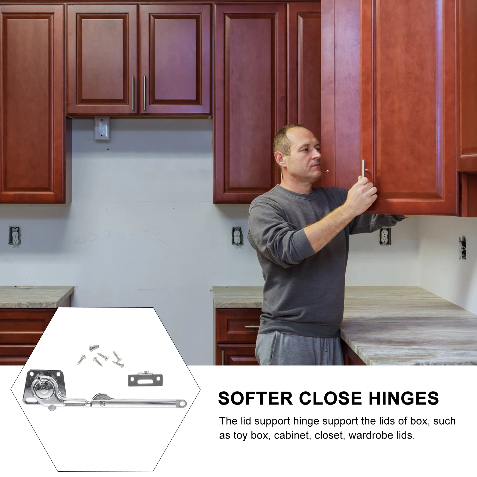 

Hydraulic Support Rod Softer Close Hinge Chest Cabinet Door Lid Stay Toy Box Hinges Wooden Box Hardware Buffer Closing Zinc