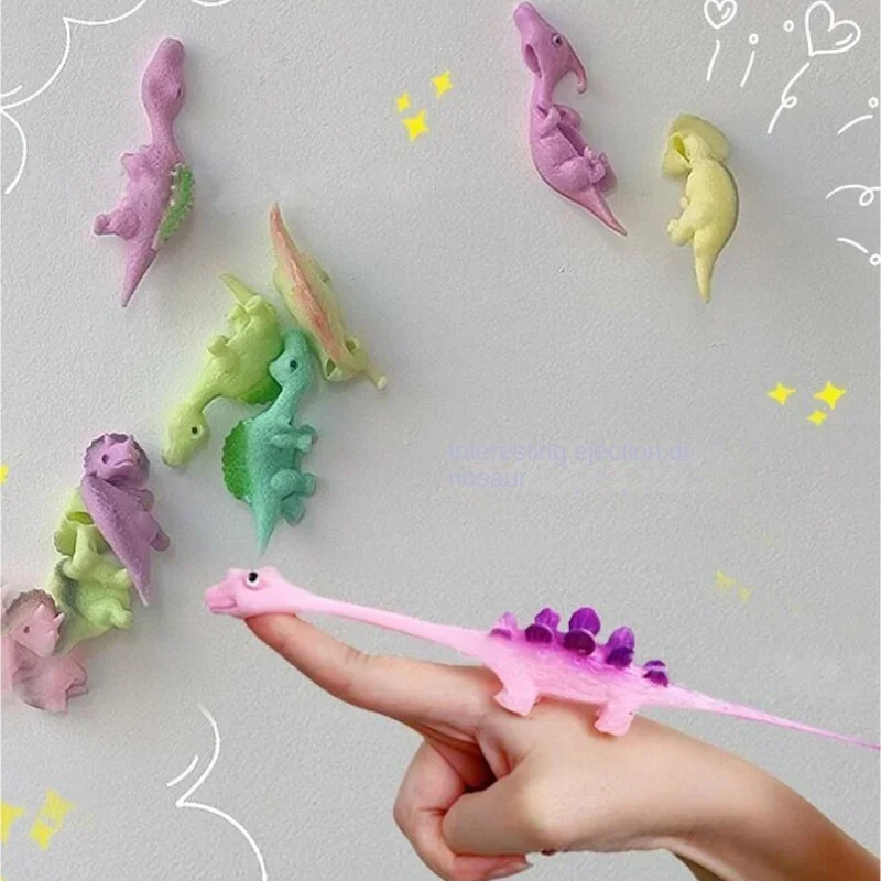 New Spot Catapult Dinosaur Finger Slingshot Decompression Fun Sticky Wall Wholesale Christmas Halloween Birthday Party Gifts