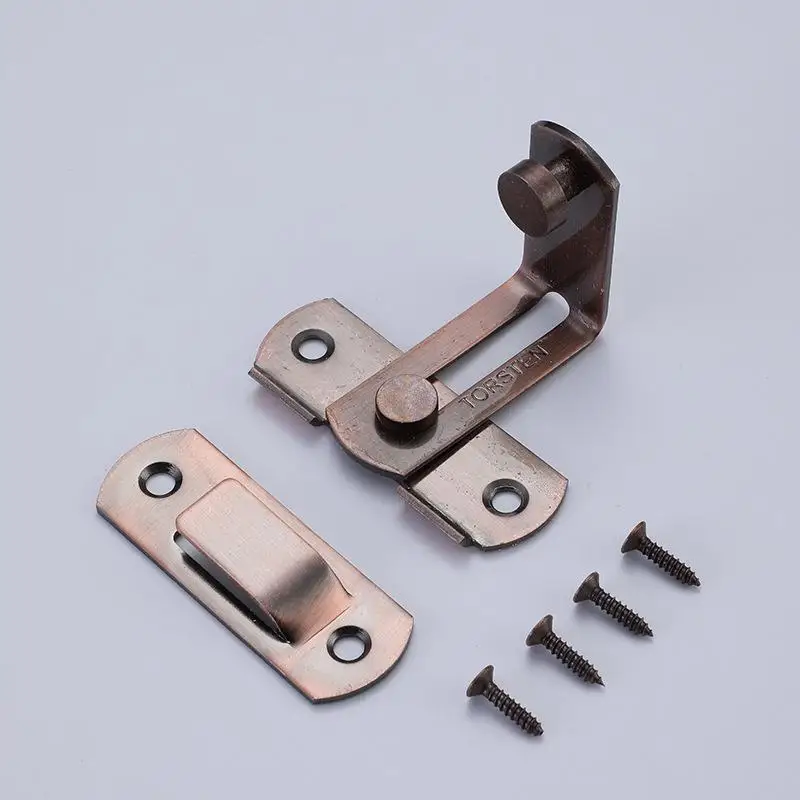 

1set Bronze Sliding Window Door Lock Handle Metal Door Latch Guard Latch Bolt With Screws Home Safety Chain Door Home Hardware