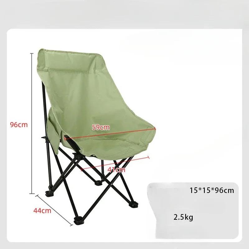 Outdoor Folding Chair Folding Moon Chair Recliner Camping Chair Small Stool Mazar Fishing Beach Chair Adjustment Third Gear